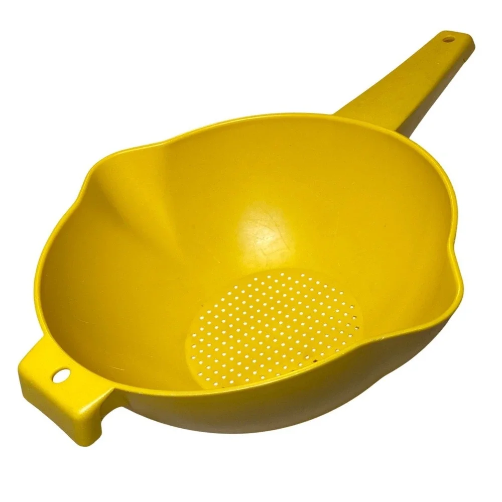 Vintage Tupperware Yellow Colander Strainer #1523-1 Harvest Gold Kitchen‎ Sieve